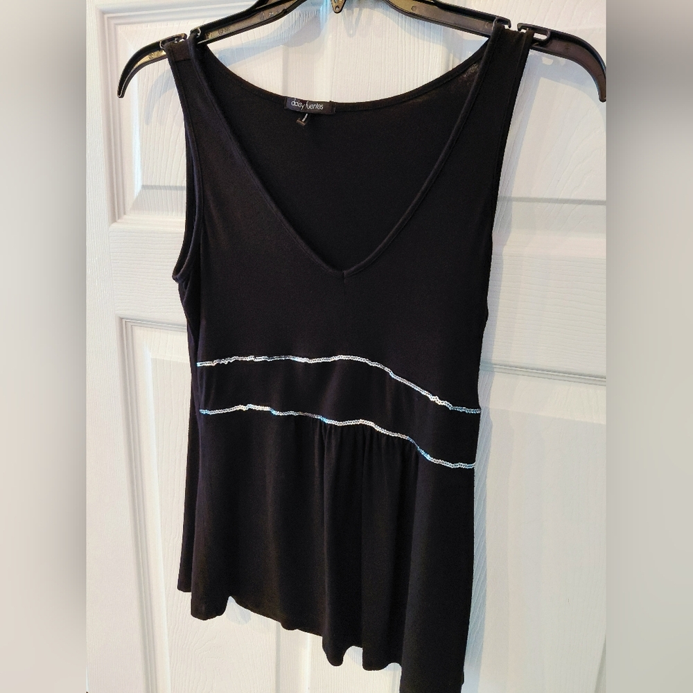Chic Black V-Neck Tank Top
